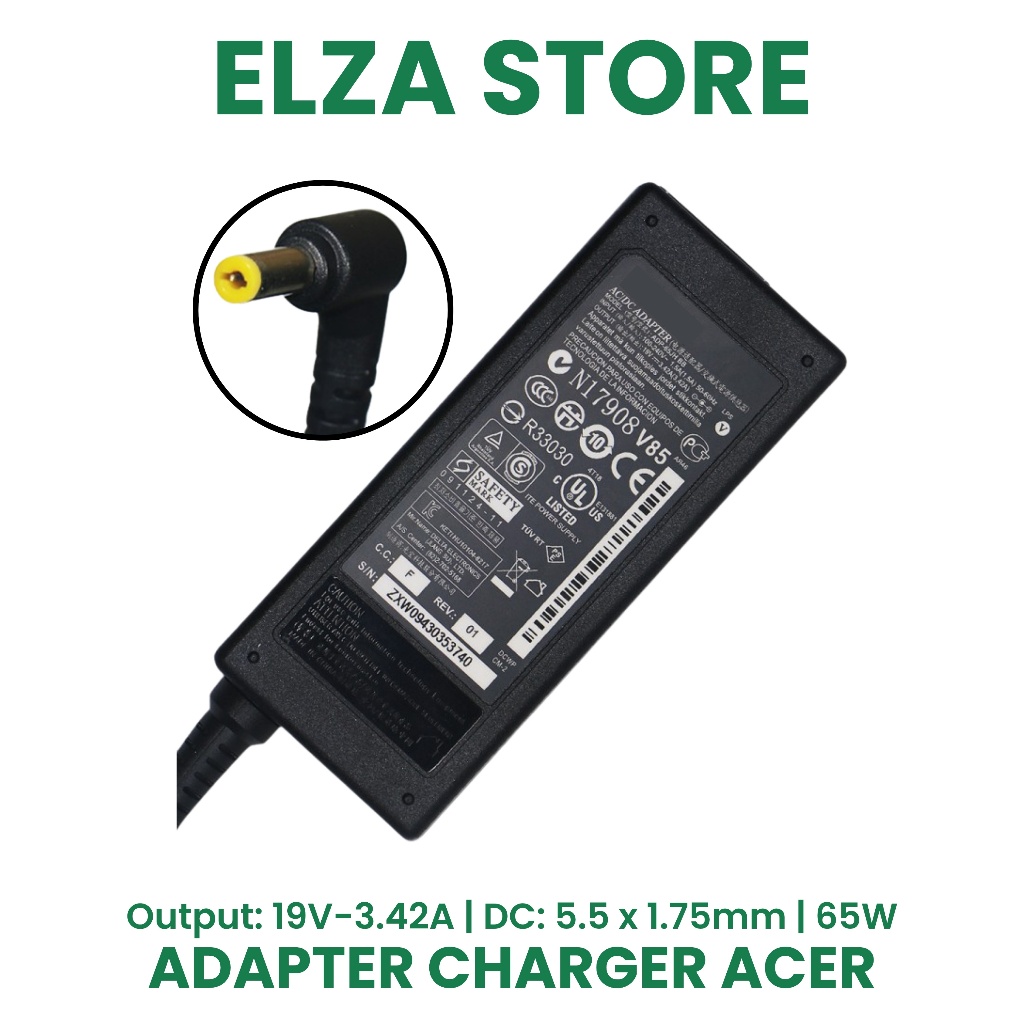 Adaptor Charger Acer 2001 2002 2003 2010 2012 2013 2014 2016 2020 ORI Yellow Pin