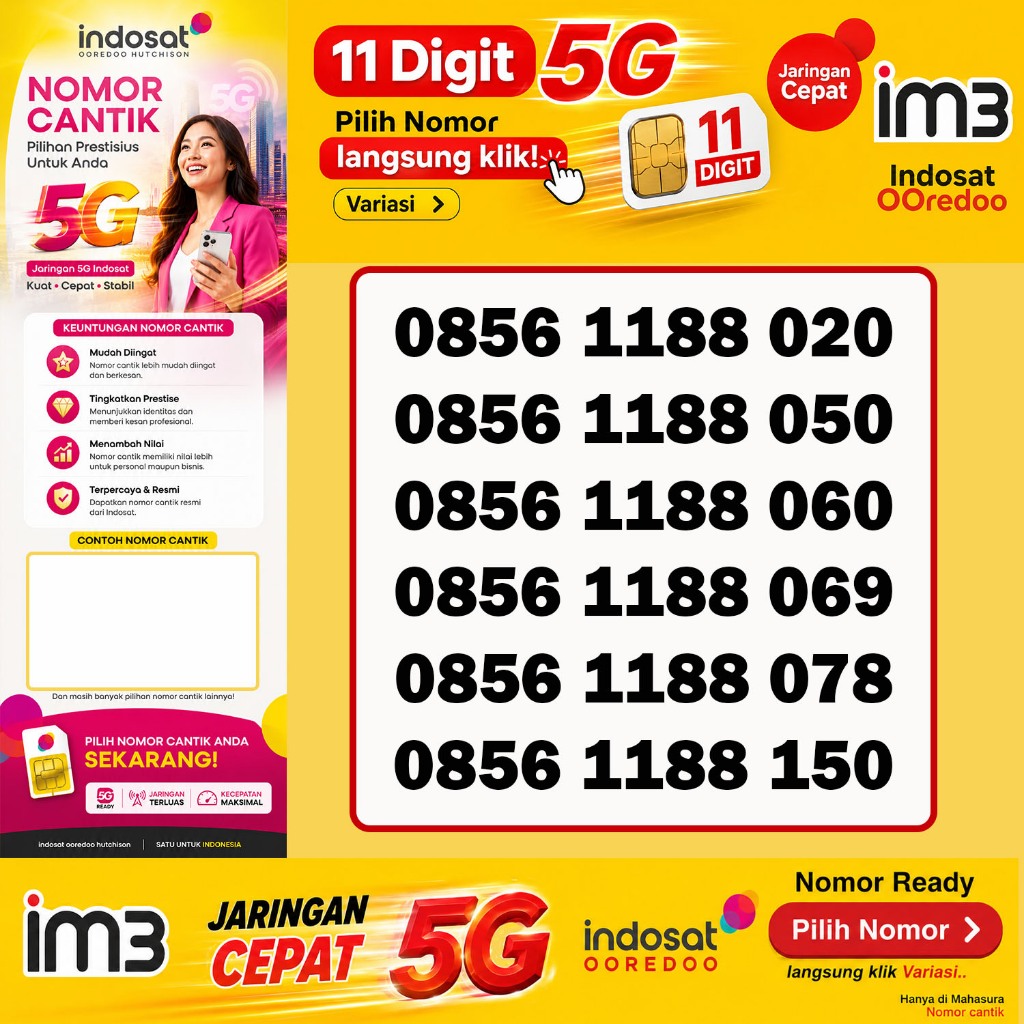 Nomor Cantik Indosat Ooredoo 11 Digit Murah berkualitas