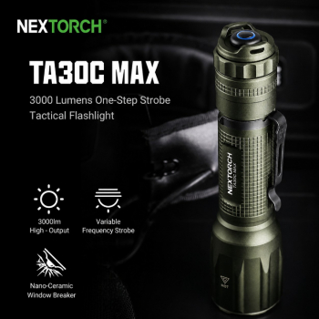 NEXTORCH Senter LED CREE XHP50D-HI Tactical IPX8 3000 Lumens - TA30C MAX