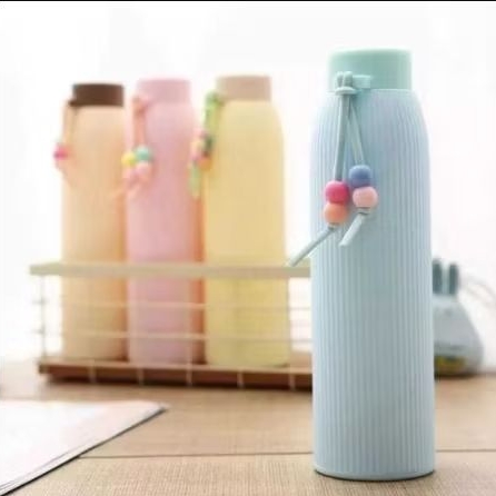 Botol macaron manik Korea|Tumbler Aesthetic Kaca Korea
