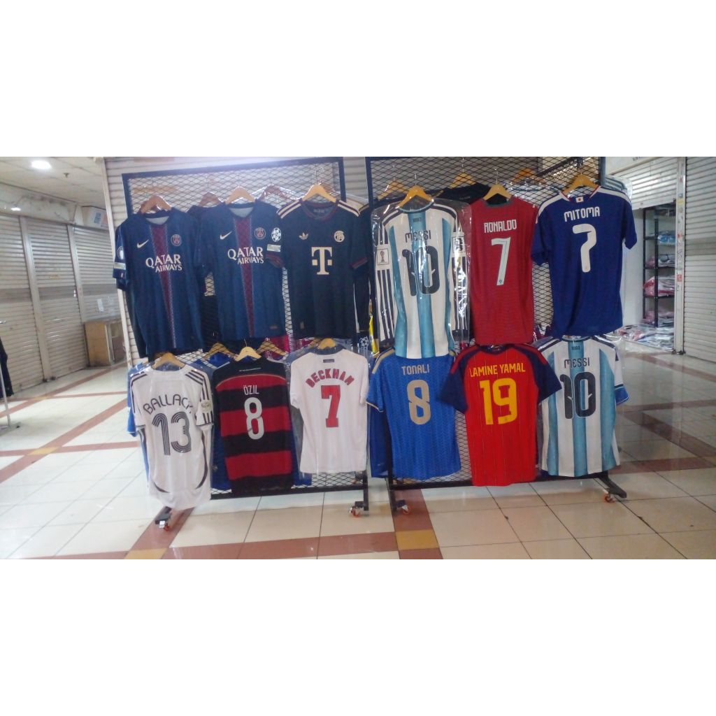 Nameset Jersey Retro - Custom Nama & Nomor, Patch EPL, Bahan Velvet