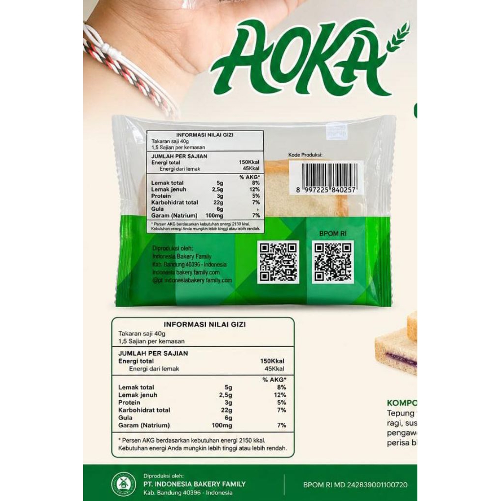 Roti aoka rasa blubery