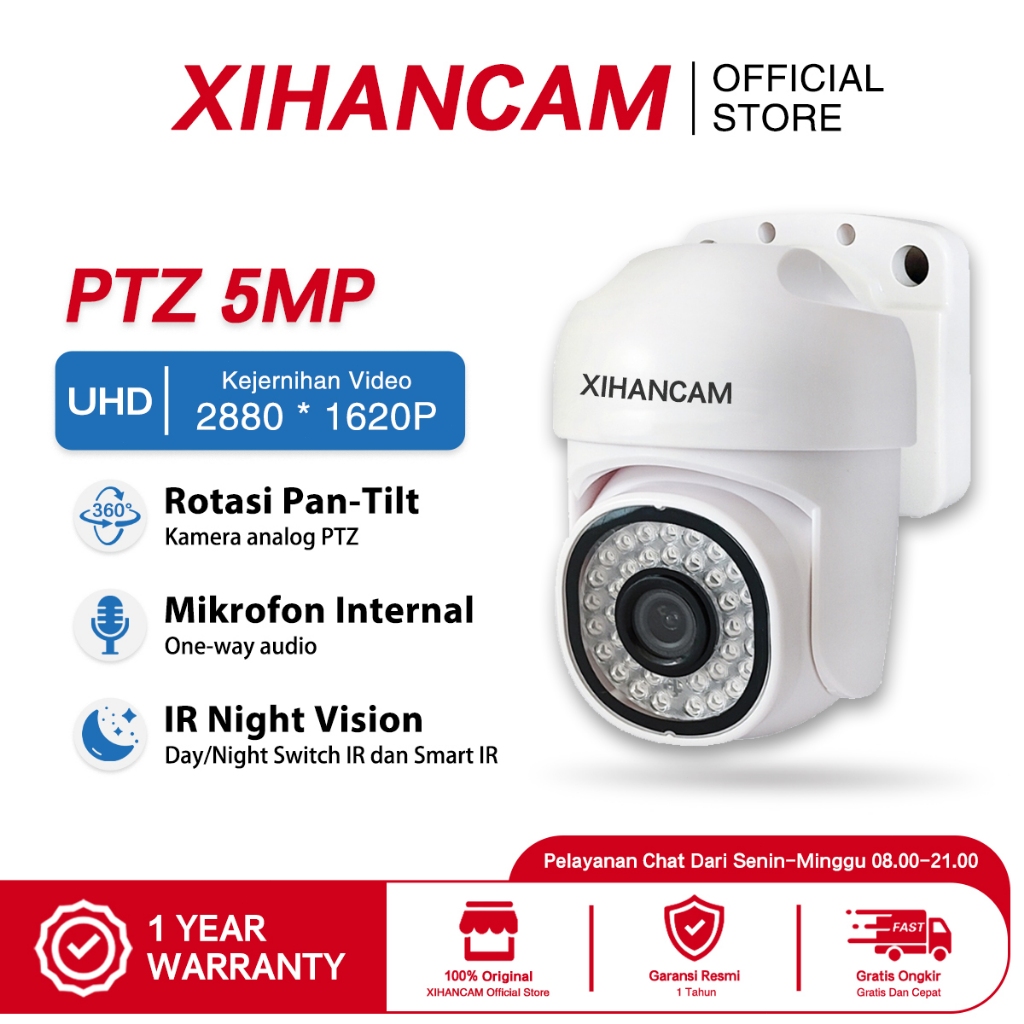 XIHANCAM Kamera CCTV Analog 5MP PTZ Audio CCTV Outdoor Waterproof Smart CCTV DVR 5MP FHD Infrared