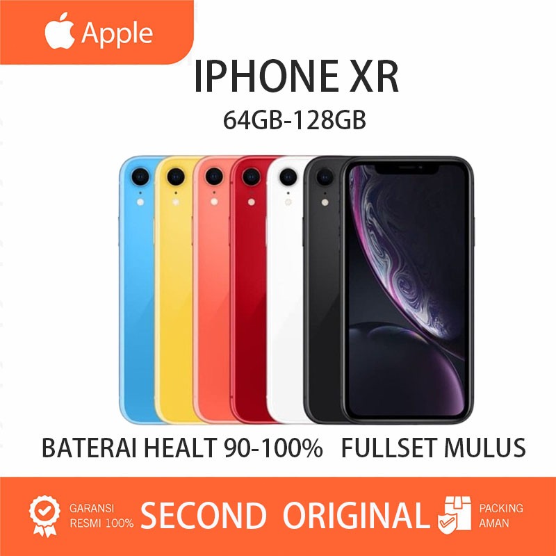 APPLE IPHONE XR 64GB/128GB SECOND ORIGINAL BEKAS FULLSET SECOND INTER WIFI ONLY LIKE NEW FULLSET