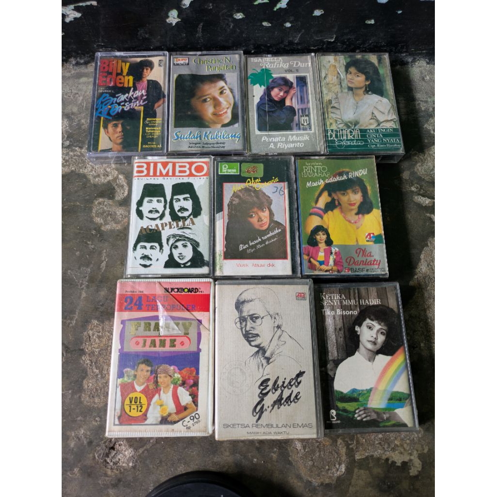 Sepaket 10 Kaset Pita Tape Radio Jadul - Billy Eden Christine Panjaitan Rafika Duri Betharia Sonata 