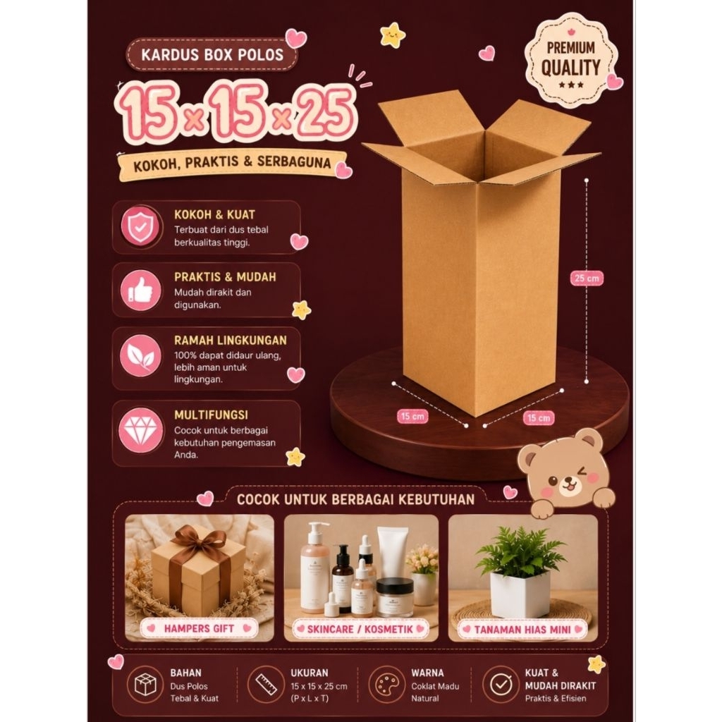 Kardus BOX POLOS 15x15x25
