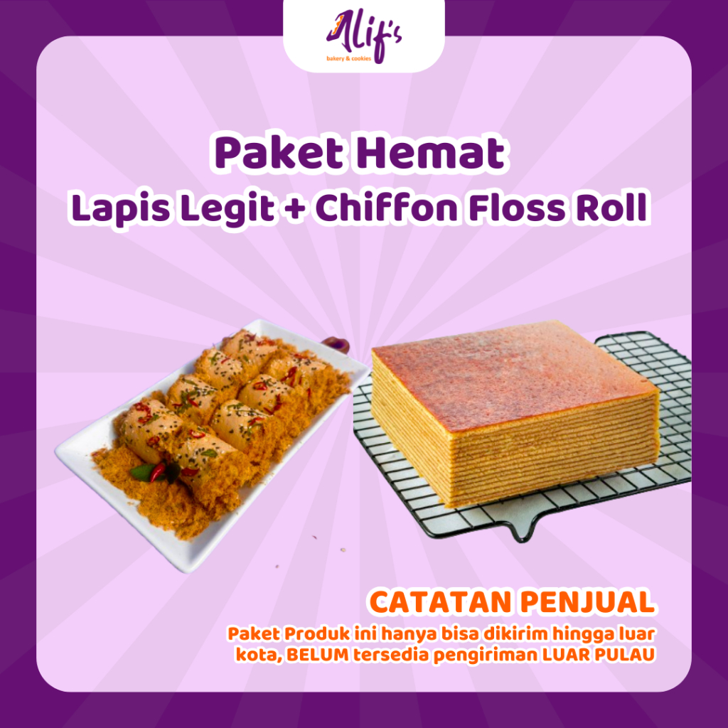 Paket Hemat Lapis Legit Dan Chiffon Flozz Roll Cemilan Cake Alifs Bakery and Cookies