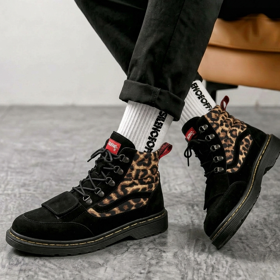 Pantofel Boots Docmart Sepatu Pantofel Boots Docmart Hitam Pria Kulit Sintetis Sol Karet Jahit Docma
