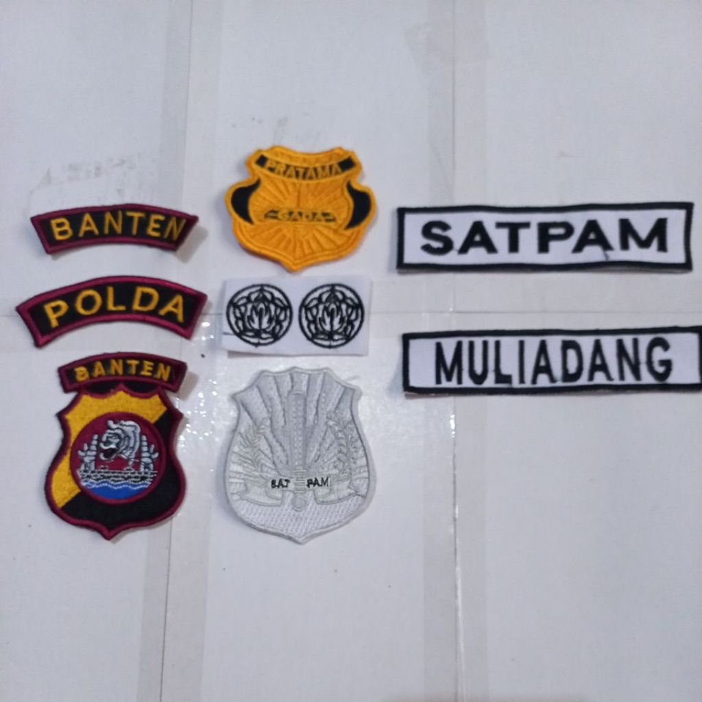 ATRIBUT BORDIR SATPAM POLDA BANTEN KOMPLIT