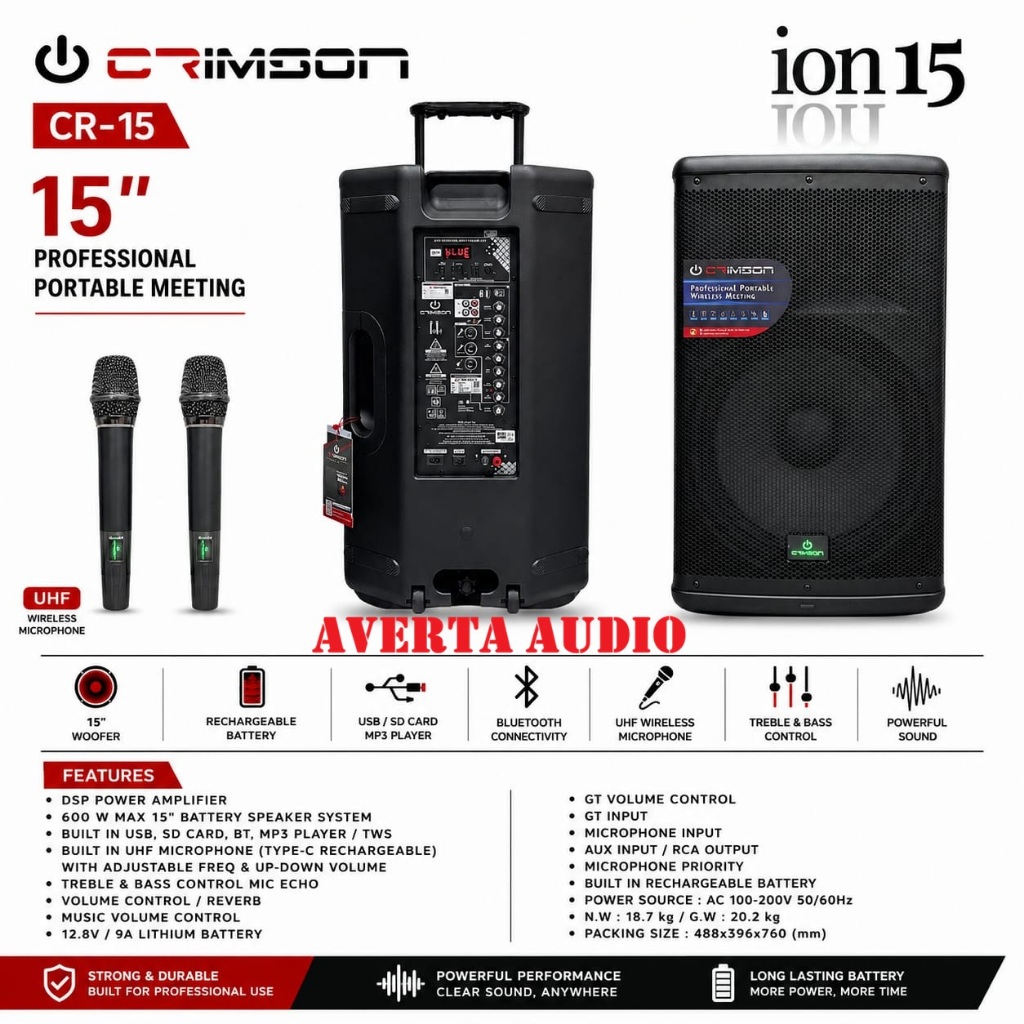Crimson Speaker Portable Crimson CR 15 ION / CR15 ION 15 inch