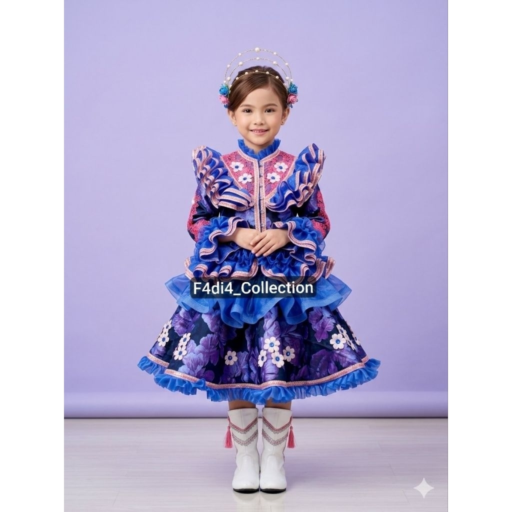 Baju Mayoret Biru Pink/Baju Mayoret Variasi Kupu-Kupu/Kostum Mayoret Wanita