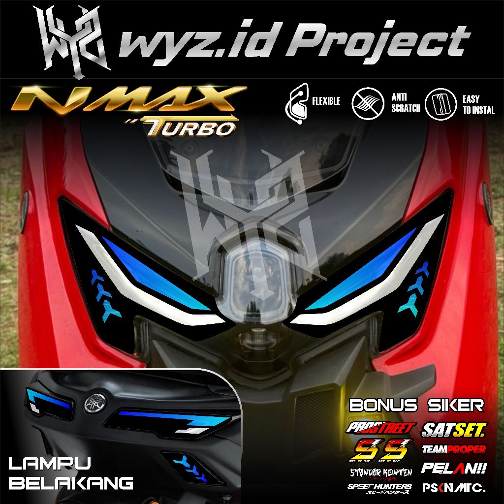 Stiker Lampu Alis MOTOR NMAX TURBO NEO 2024 2025 - Sticker Variasi Lampu NMAX Neo S TRANSPARAN UV