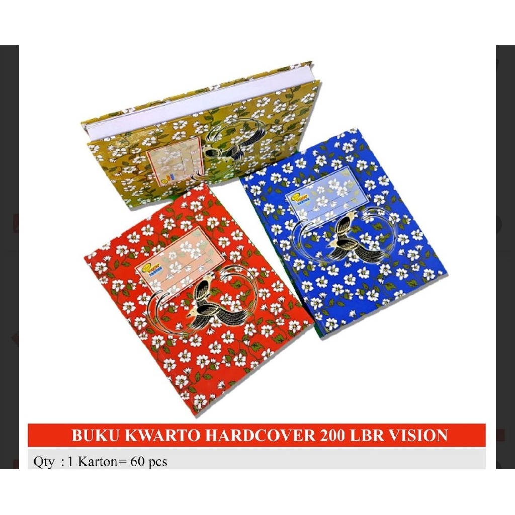 BUKU KWARTO HARDCOVER 200 LEMBAR VISION, BUKU FOLIO HARDCOVER 100 LEMBAR VISION