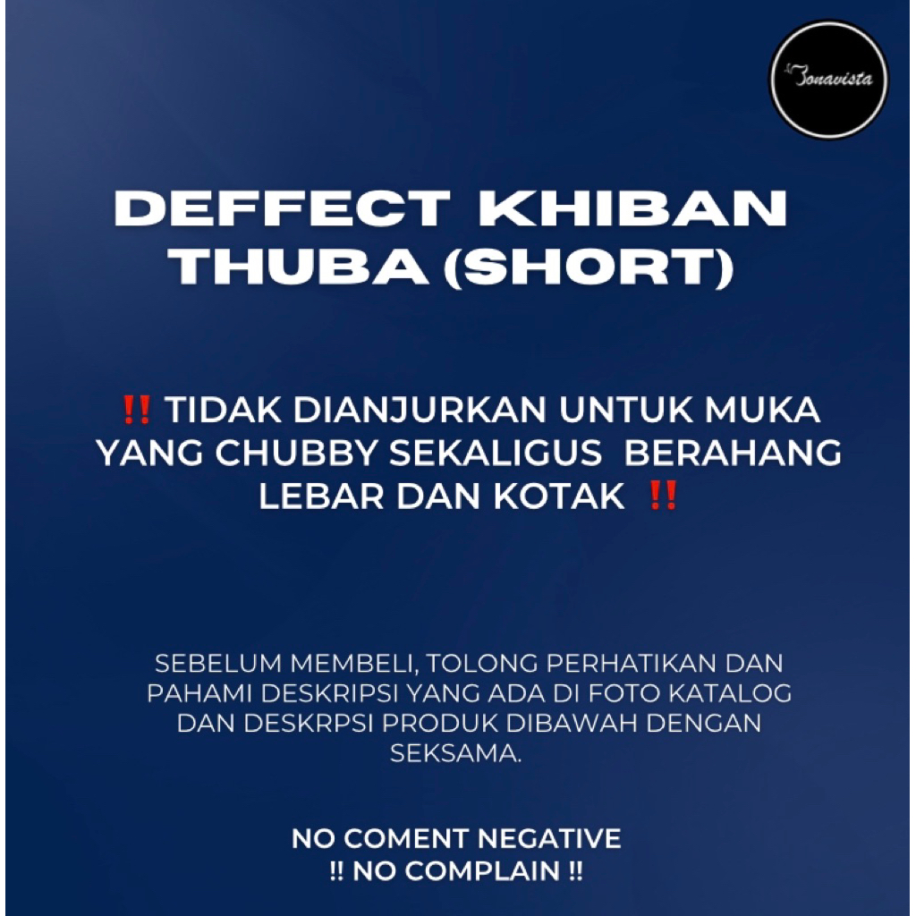 Bonavista -  DEFFECT KHIBAN THUBA SHORT (NO CADAR)  Deffect khiban bahan Thuba Anti Uv By Sultan