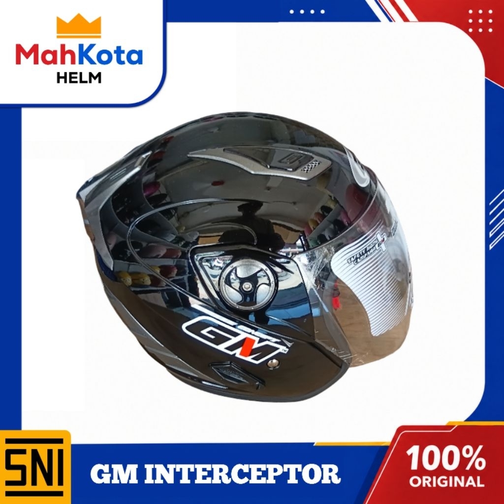 HELM GM INTERCEPTOR HITAM ORIGINAL