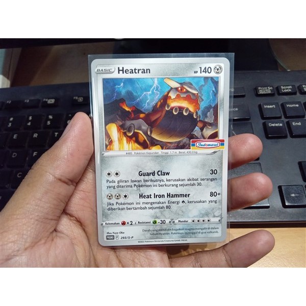 KARTU MAINAN ANAK HIASAN UNTUK BINDER KOLEKSI POKEMON HEATRAN PROMO INDOMARET
