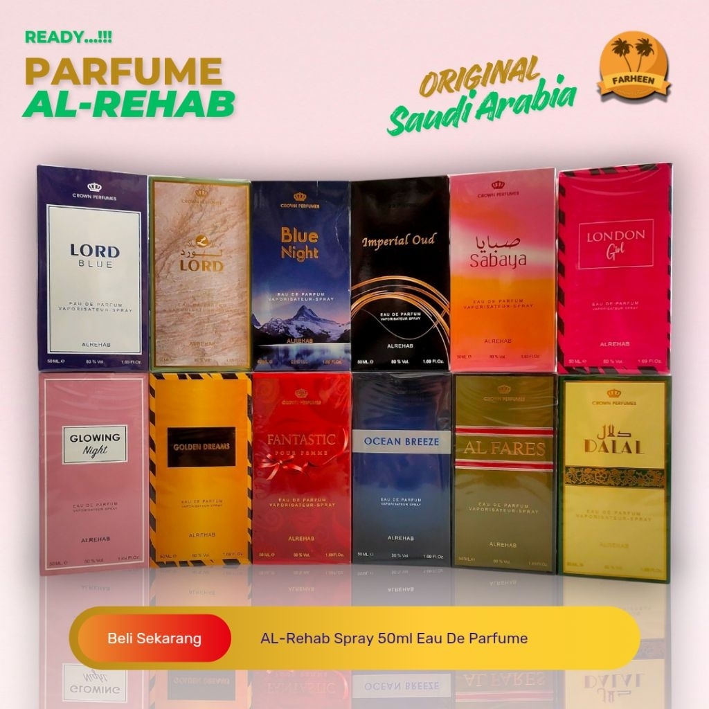 Parfum Al-Rehab Original Saudi Arabia Spray 50ml Parfum Saudi