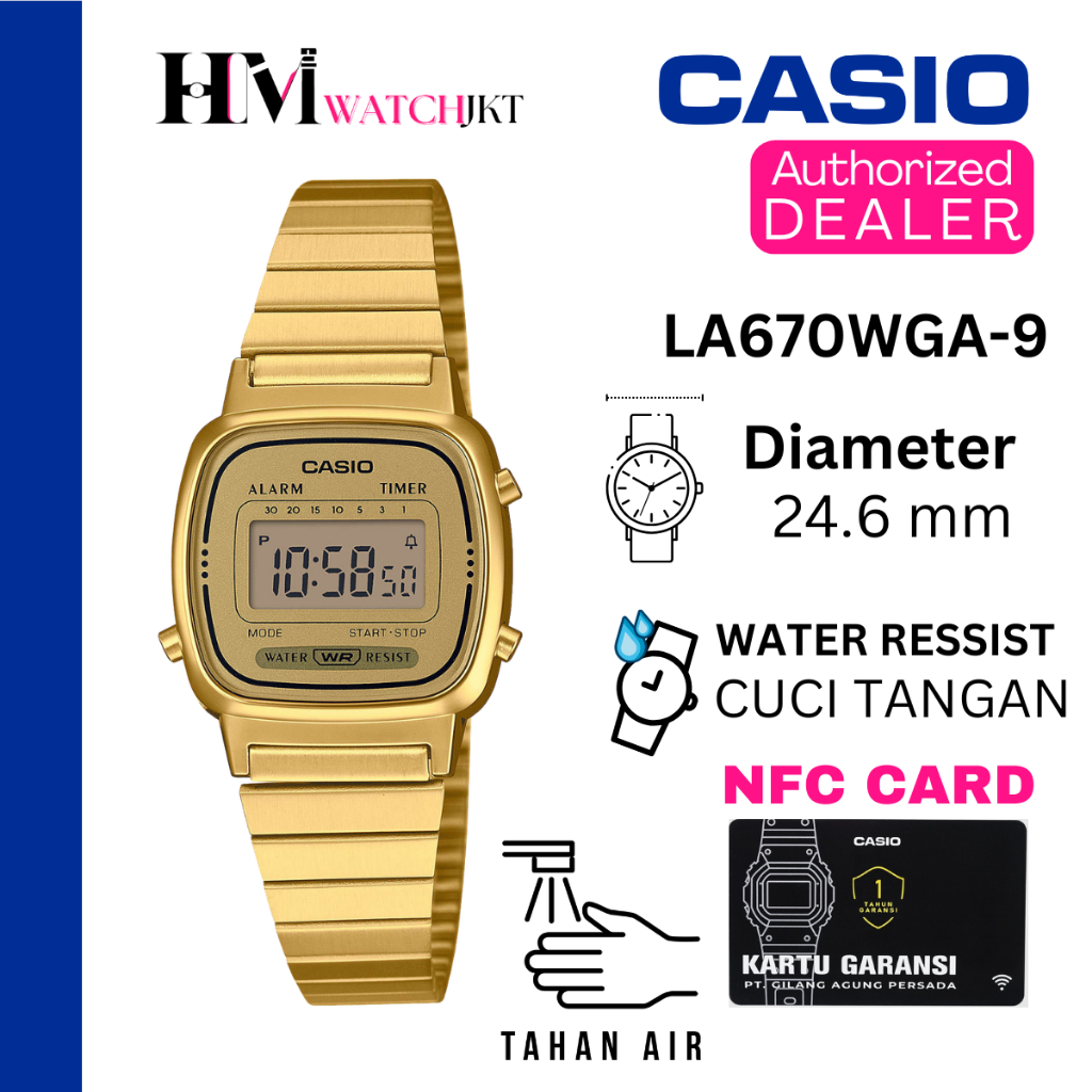 CASIO LA670WGA-9DF Jam Tangan Wanita Original Digital Vintage LA670WGA-9 LA670W LA670 la670