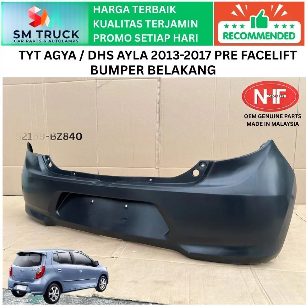 (OEM MADE IN MALAYSIA) BUMPER BEMPER BELAKANG TOYOTA AGYA DAIHATSU AYLA 1.0 1.3 2013 2014 2015 2016 