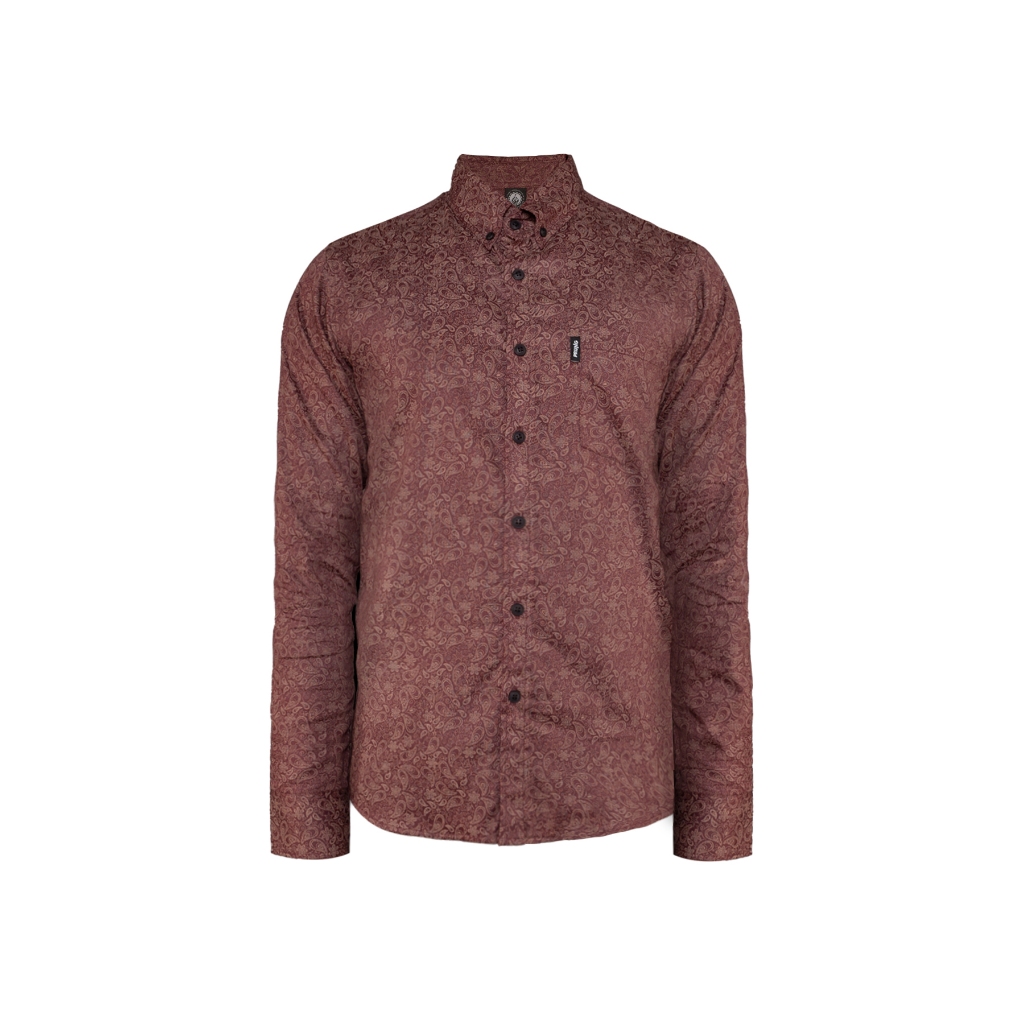 Prung Callagan Kemeja Paisley Pattern Warna Maroon Kemeja Batik Kemeja Formal