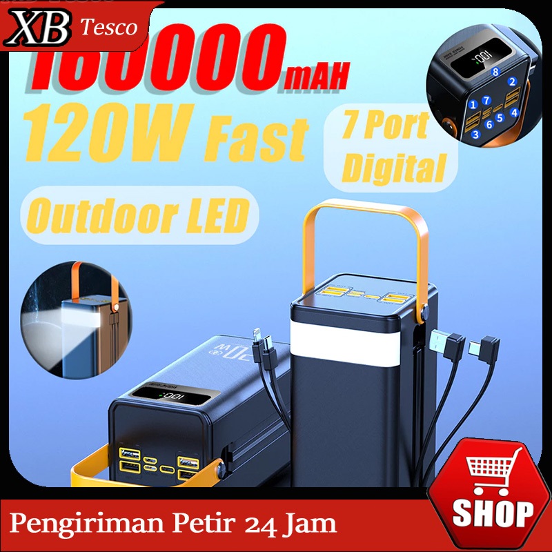 Powerbank original 100000mAh solar power bank original asli fast charging power bank 66W power stati