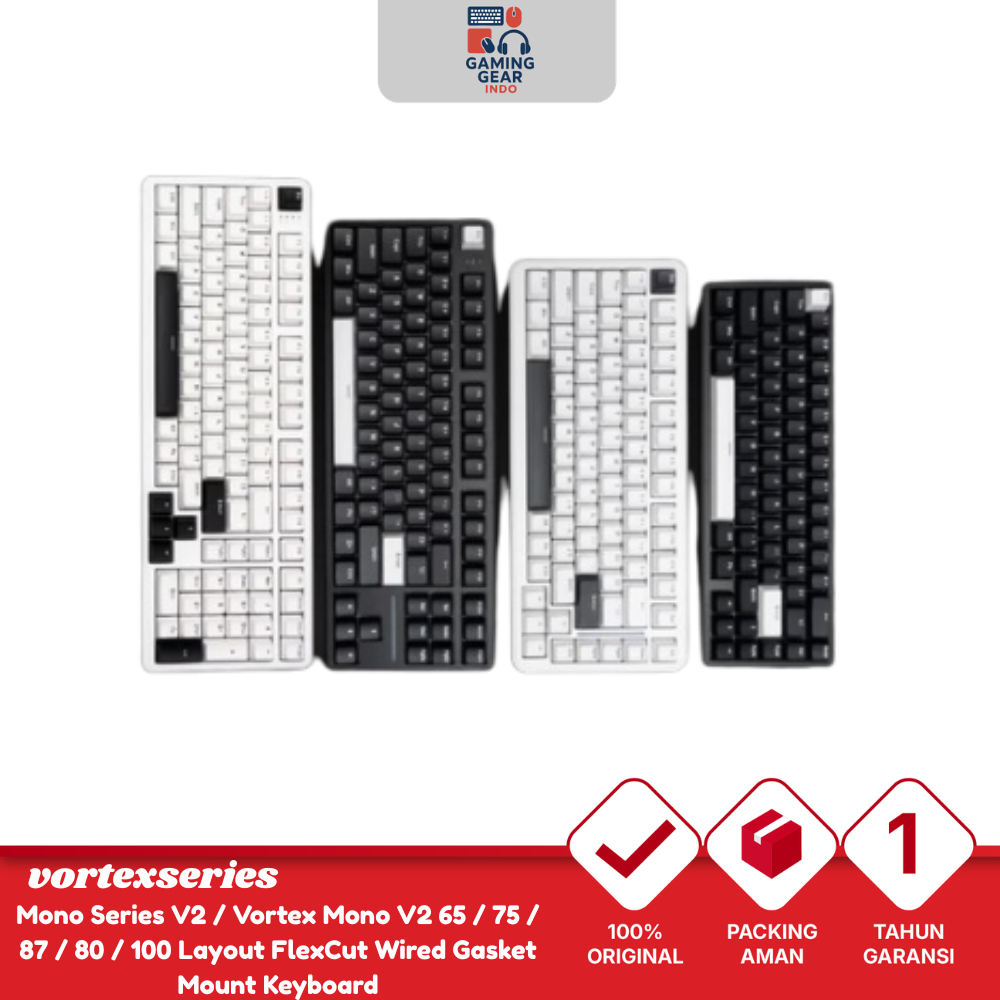 VortexSeries Mono Series V2 / Vortex Mono V2 65 / 75 / 87 / 80 / 100 Layout FlexCut Wired Gasket Mou