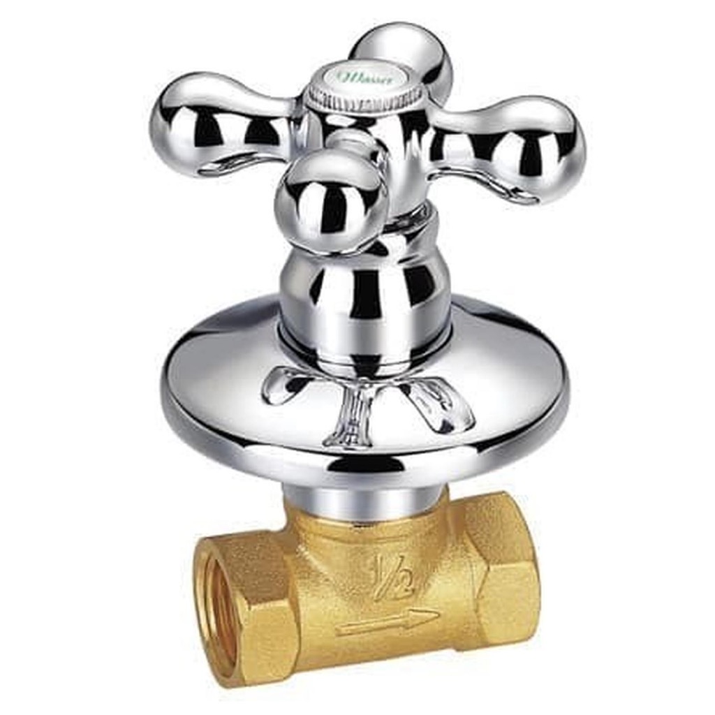WASSER TC-080 STOP KRAN SHOWER TANAM BALING TAP CROSS HANDLE