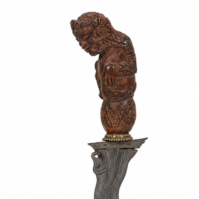 Ukiran deder Handle Keris bahan kayu Buto bajang raksasa CPR644