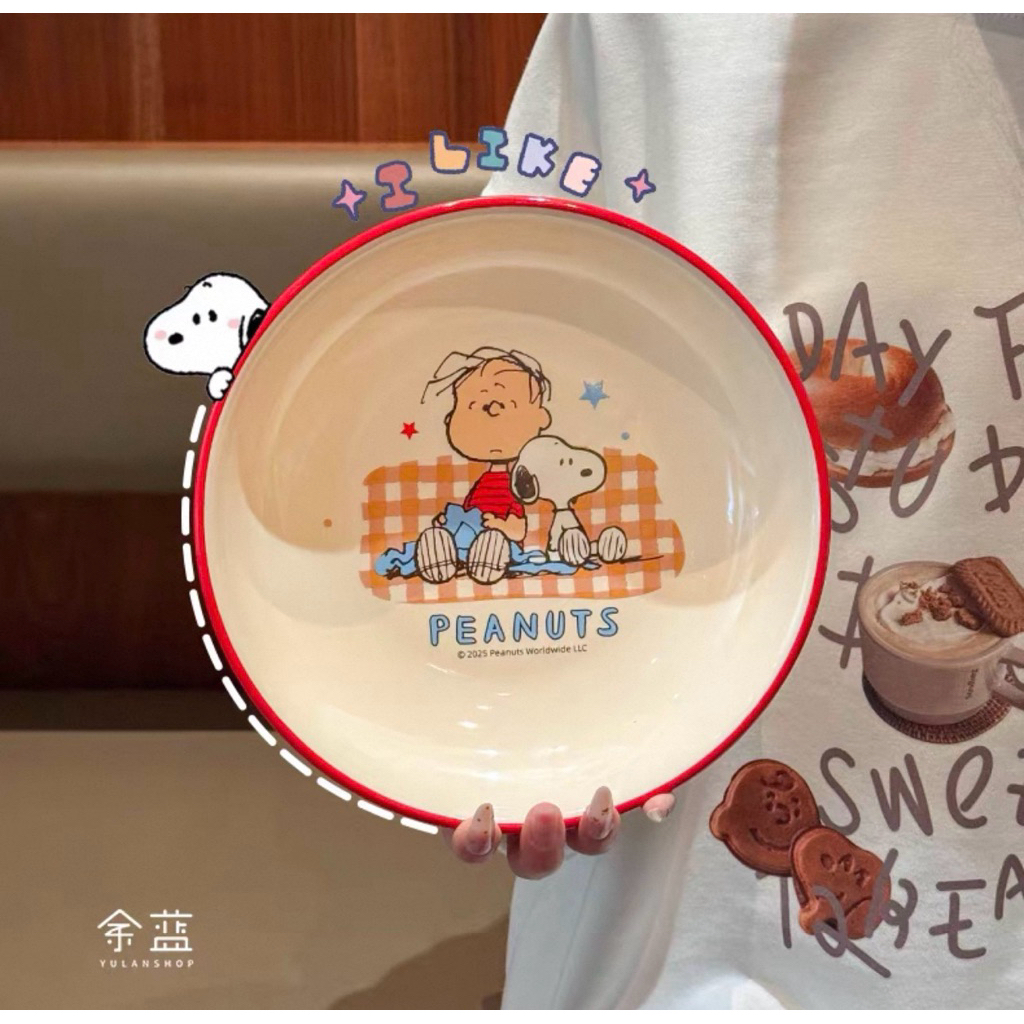Piring Makan Keramik Snoopy Ori