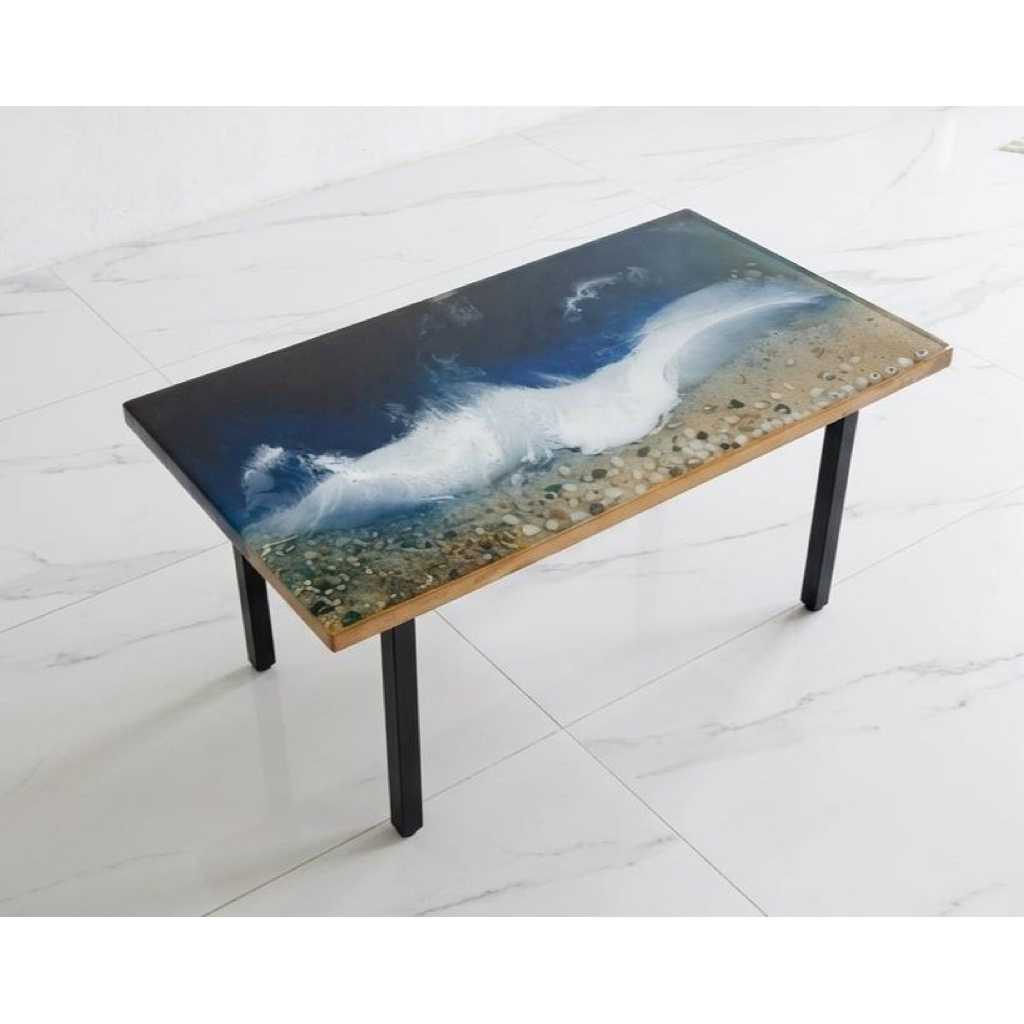 Meja tamu serbaguna resin epoxy