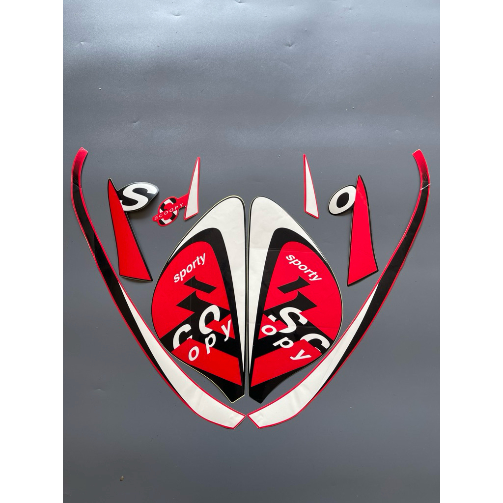 STRIPING STIKER STRIPING SCOOPY SPORTY 2020 HITAM MERAH MURAH