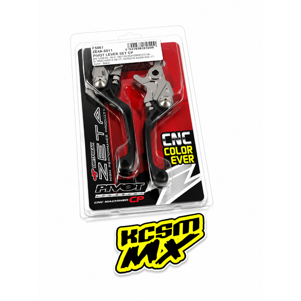 Set Tuas Zeta DirtFreak Pivot Lever CP ZE4A-6011 Brake Clutch KLX 140 150 D-Tracker Versys-X Black