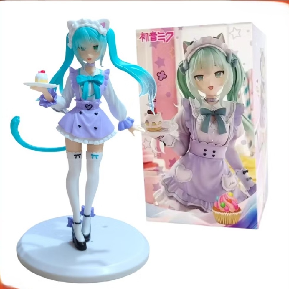 Koleksi Figure Hatsune Miku Cafe Cat Maid Pajangan