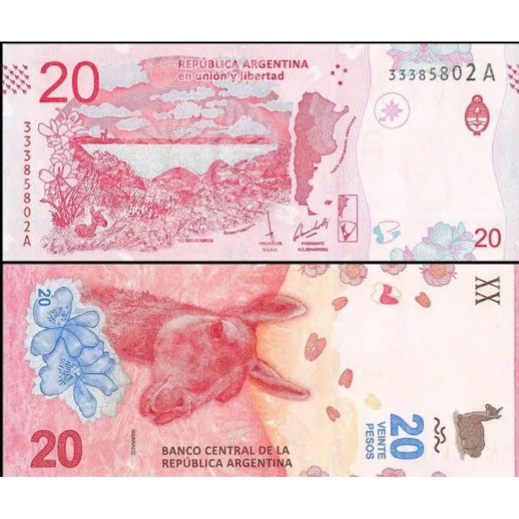 Uang Kuno Argentina 20peso Langka UNC Untuk Mahar dan Numismatik