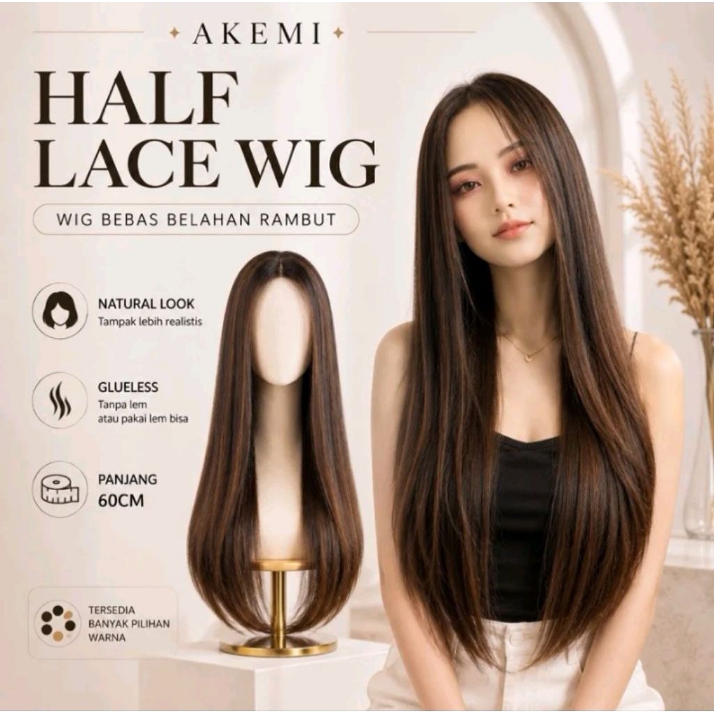 wig half lace akemi