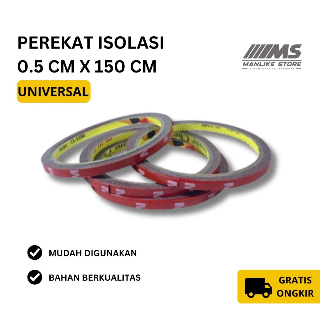 Perekat Isolasi MMM Lebar 0.5 cm Double Tape Foam 3M Universal