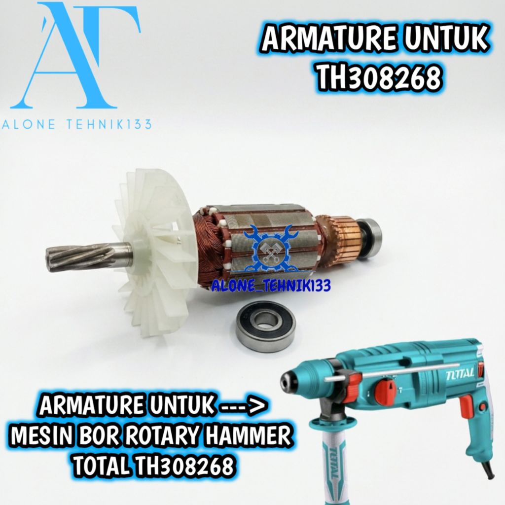 ARMATURE ANGKER MESIN BOR ROTARY HAMMER TOTAL TH308268 ANGKER UNTUK MESIN BOR ROTARY HAMMER TOTAL TH