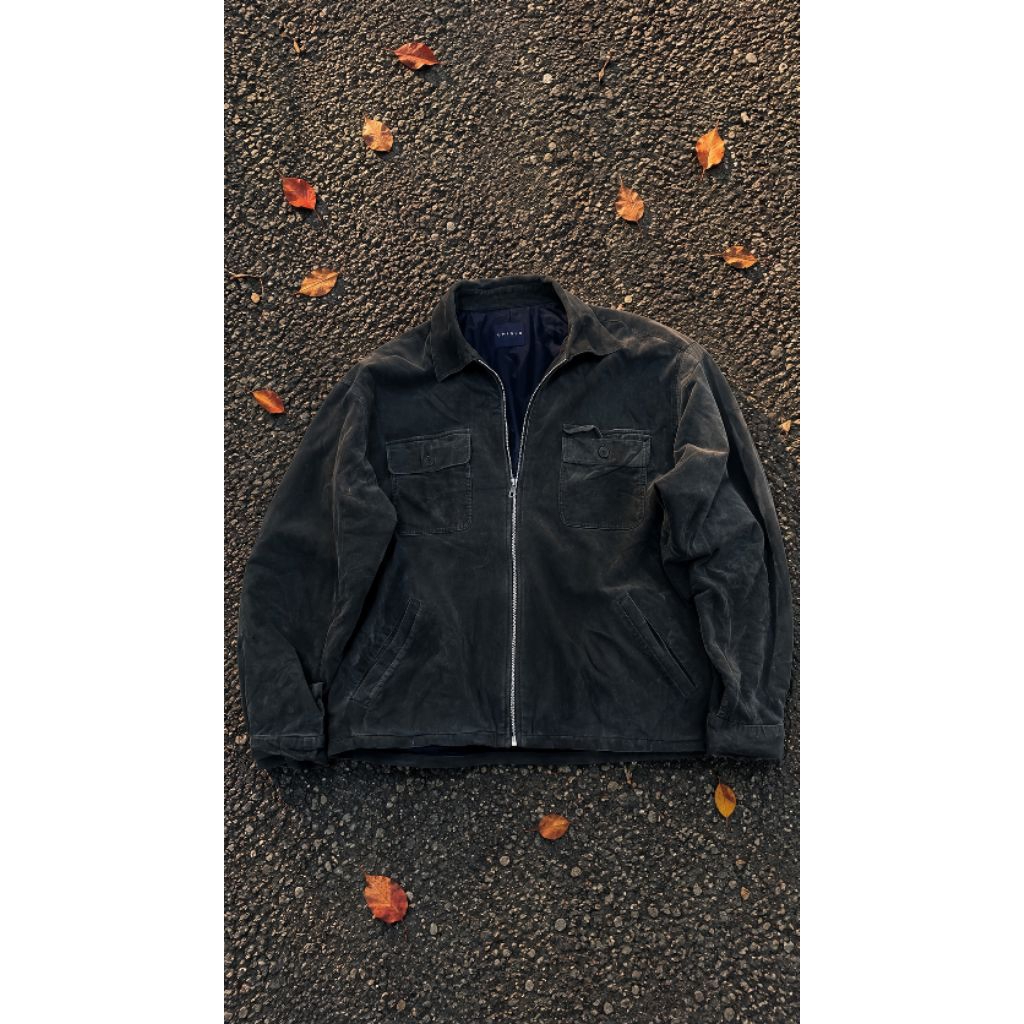 Work Jacket Uniqlo Green Wash Corduroy
