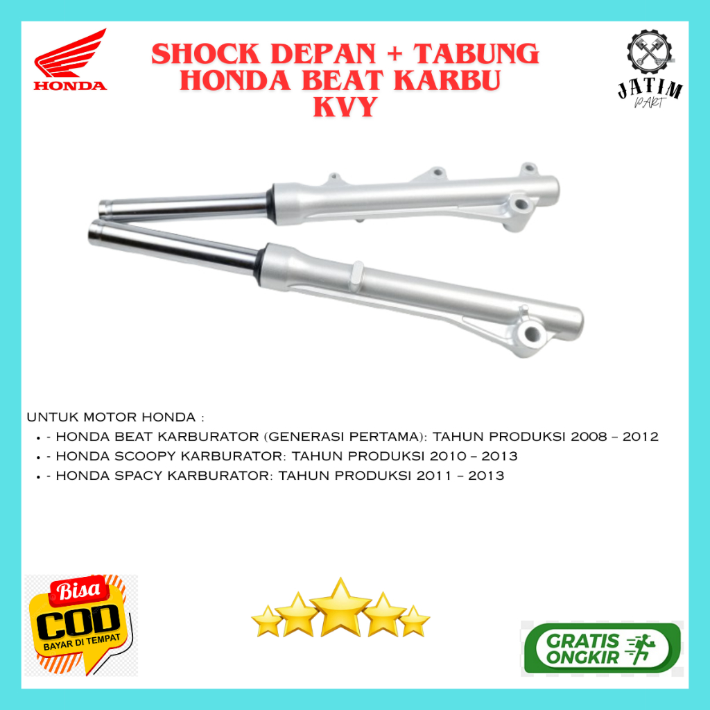 Shok Depan Beat Karbu Ori / Tabung Shock Depan Honda Scoopy Karbu Original Premium  - 51400-KVY-871