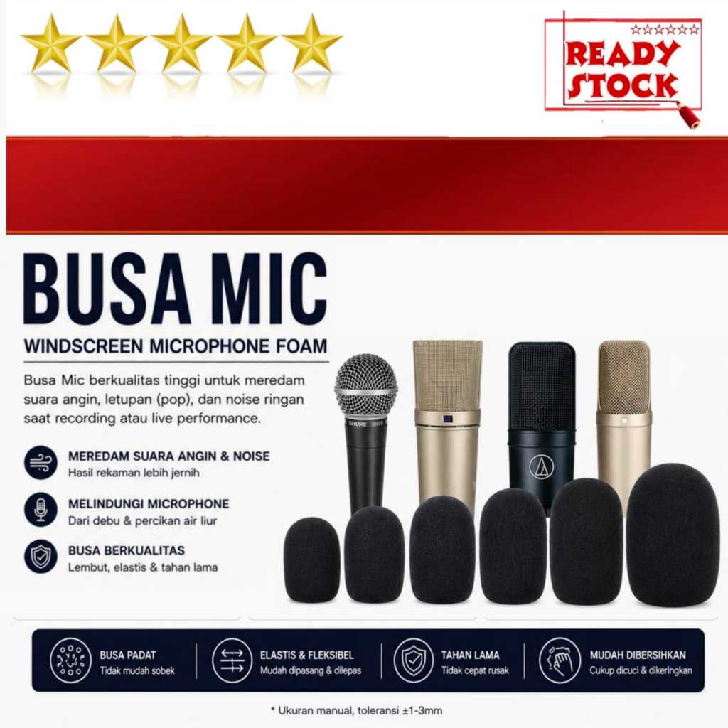 Busa mic condensor dan Bulu universal mic condenser - spon condenser windshield   Extra Large record