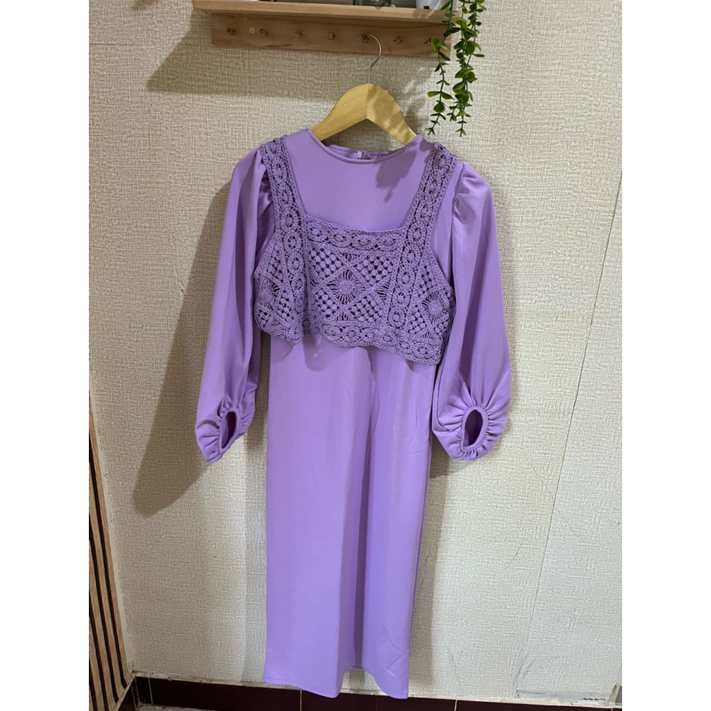Chewid hermi dress scuba lengan puffy