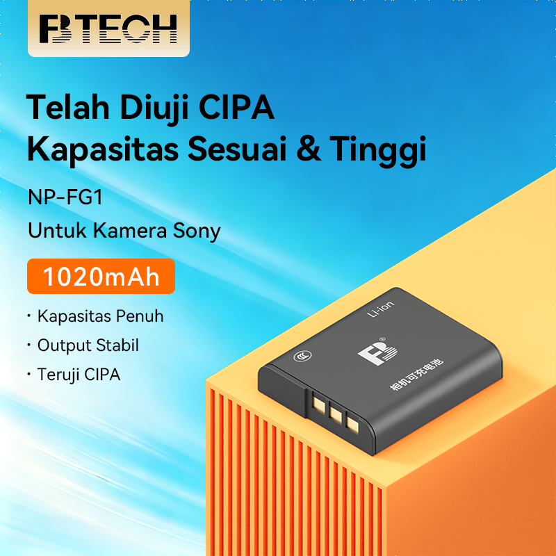 BTECH Baterai Kamera NP-FG1 1020mAh Real Capacity untuk Sony DSC-T200 T100 W300 H20 W100 WX1 H55 HX9