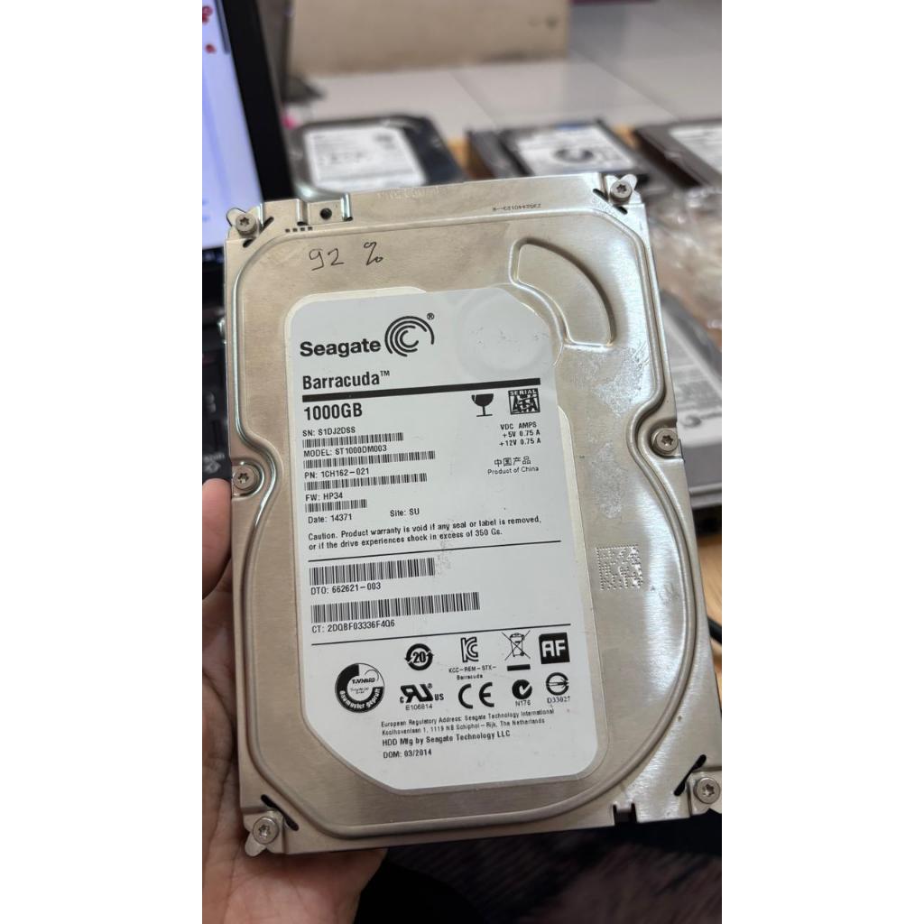 harddisk pc 1TB 3,5"merek  seagate sentinel 92% second