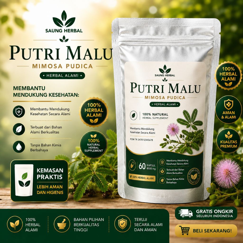 Kapsul Daun Putri Malu Herbal Stamina