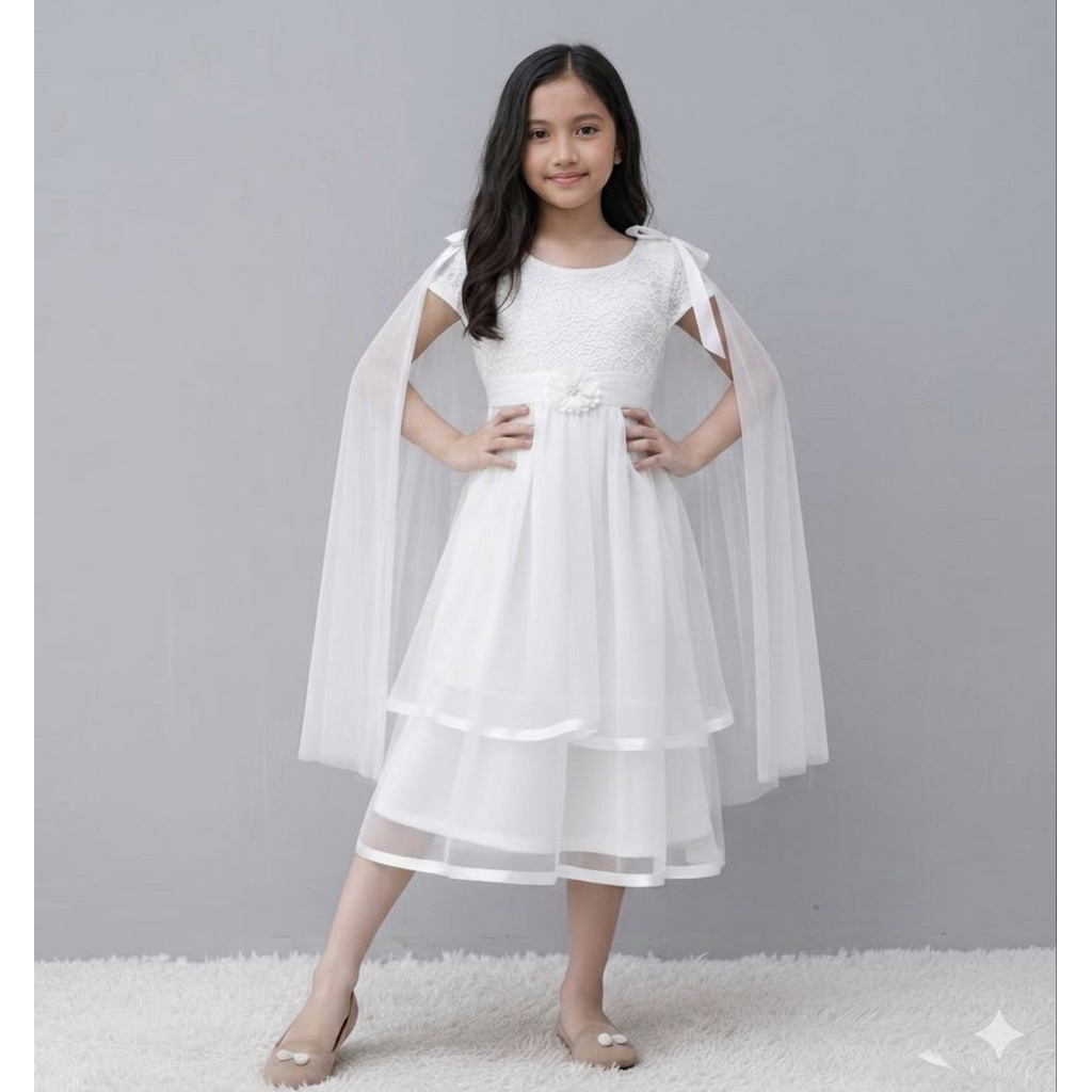 Gaun dress anak putih, Baju muslim anak putih, White series