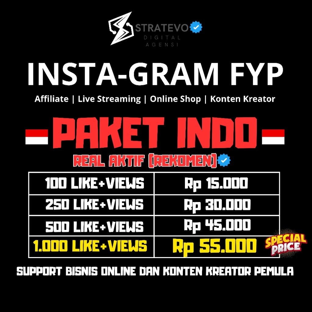 FYP INSTA GRAM POSTINGAN LIKE+VIEW INDONESIA PERMANEN