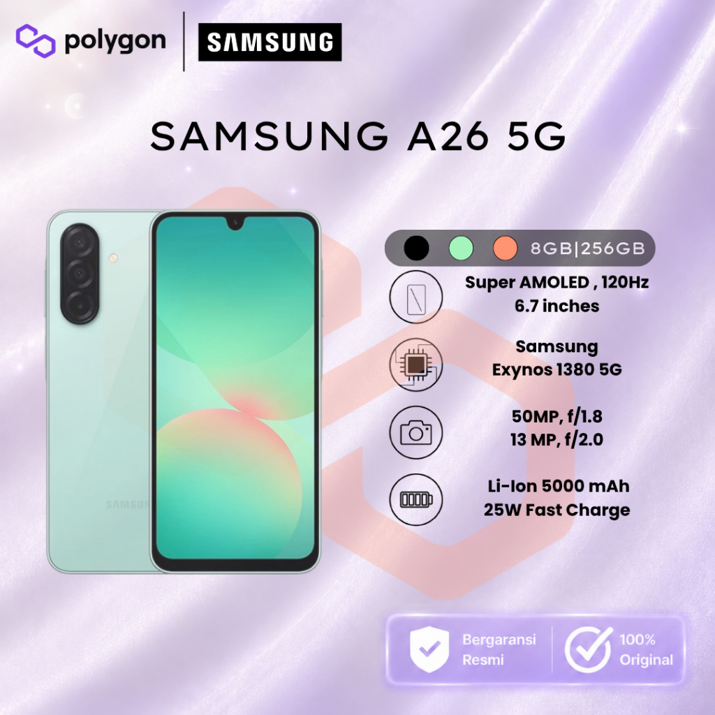 Samsung Galaxy A26 5G 8GB+256GB LCD Super AMOLED Camera 50MP Garansi Resmi 3 Tahun