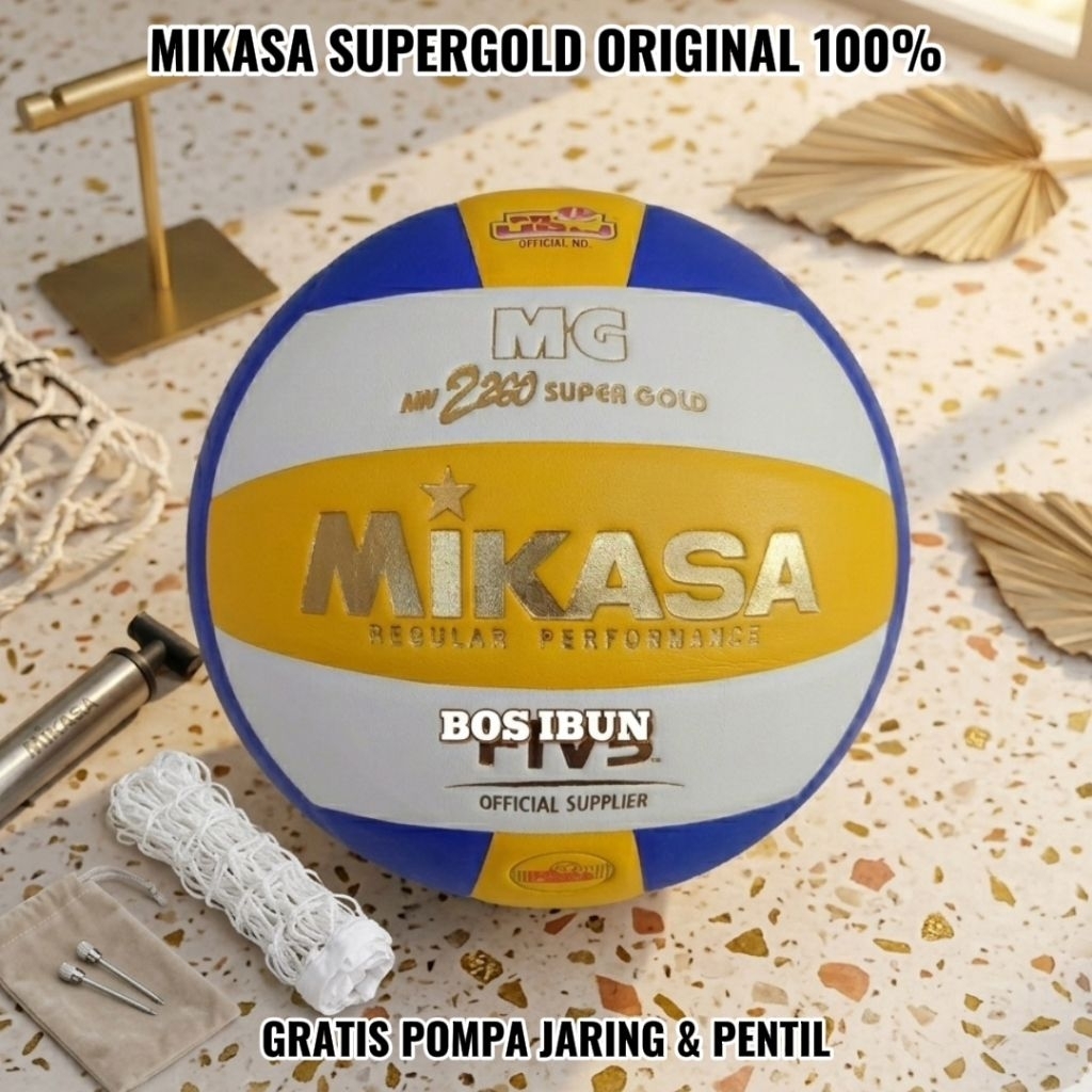 BOLA VOLI MIKASA ORIGINAL ASLI 100% SUPER GOLD
