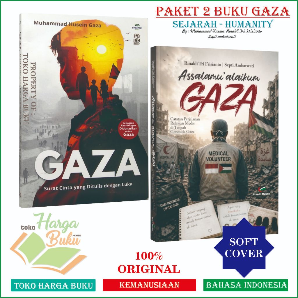Foto PAKET 2 Buku GAZA & Assalamu'alaikum GAZA Catatan Relawan PALESTINA ORIGINAL Pro-U Media