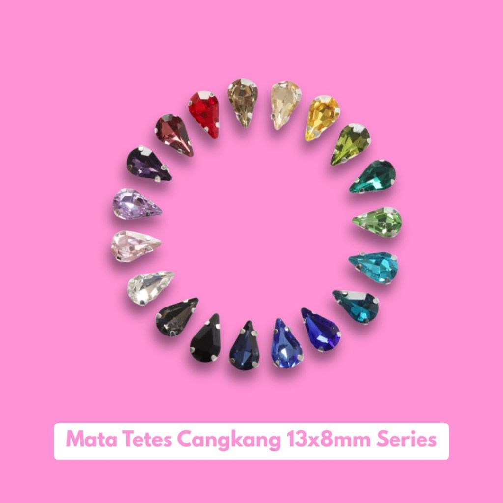 Beads Borci Payet Mata Tetes Cangkang 13x8 Mata Kristal Kecil Besar